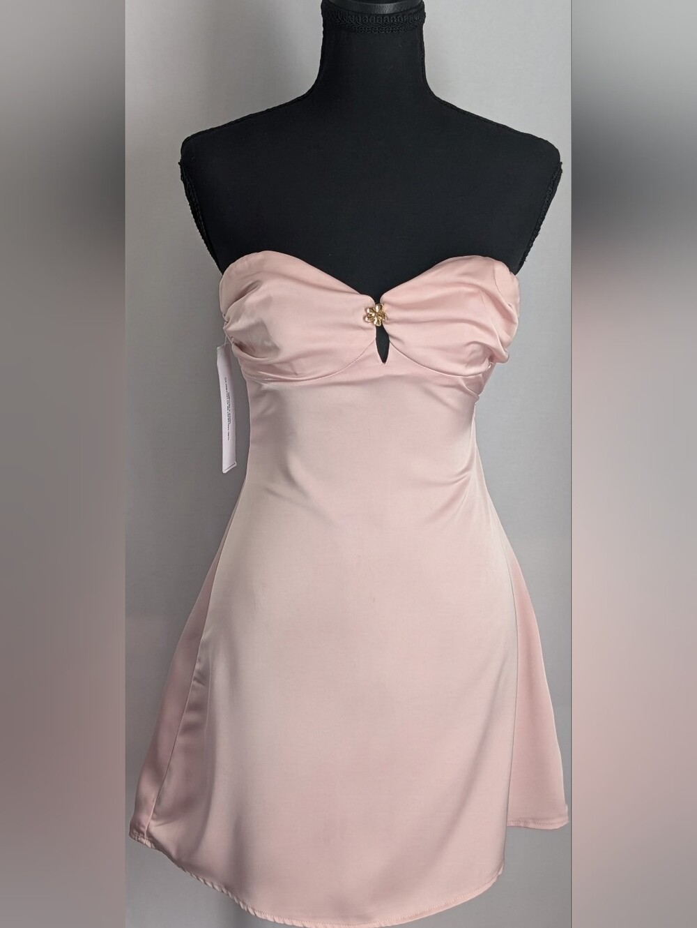 NWT Princess Polly Americano Pink Satin Strapless Mini Dress US 0